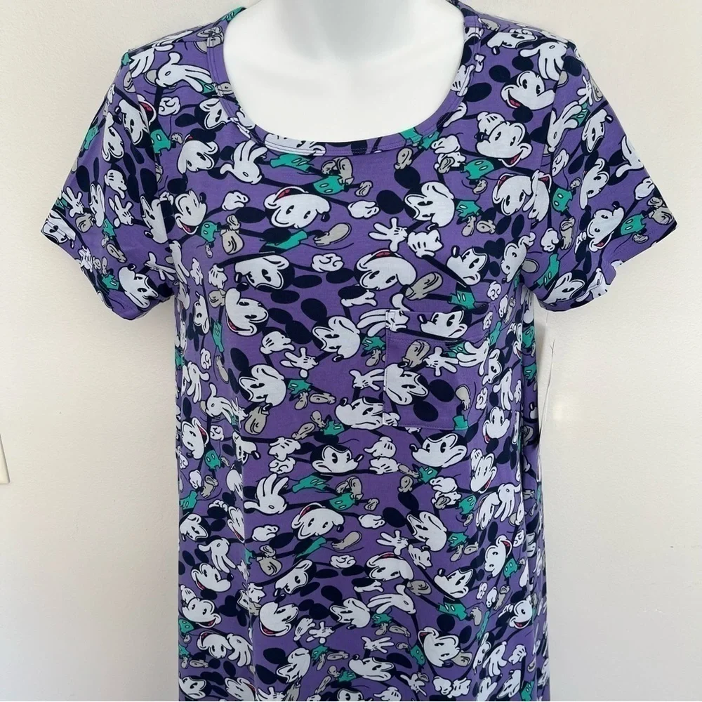 Lularoe Womens NEW Disney Mickey Mouse Dress Size XS Carly T-shirt Dress - Picture 2 of 9